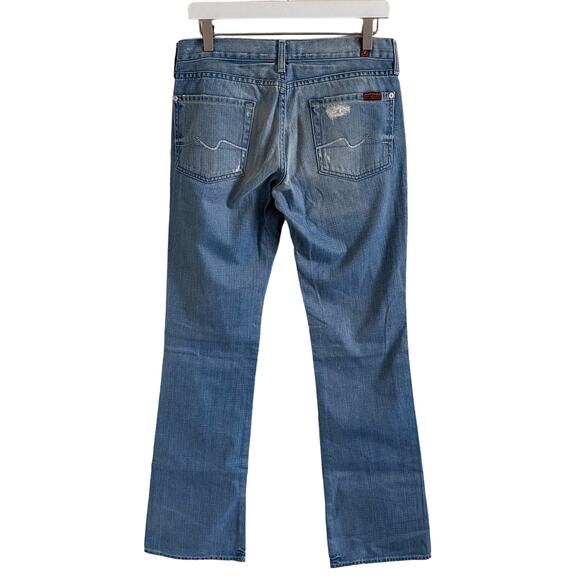 7 For All Mankind Light Wash Bootcut Jeans Distressed Size 29 - Picture 2 of 13